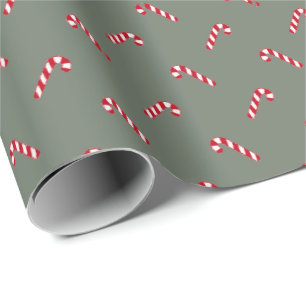 Papier Cadeau sapin de Noël épicéa vert rouge sucre de canne mig