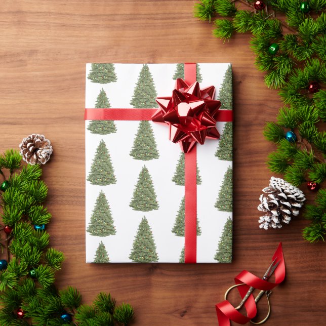 Papier Cadeau Sapin de Noël vert (Cadeau de vacances)