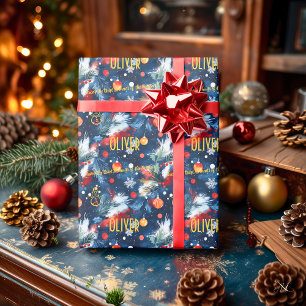 Papier Cadeau Sapin sur mesure et décorations de Noël