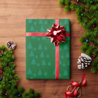 Papier Cadeau Sapins de Noël & Cadeaux