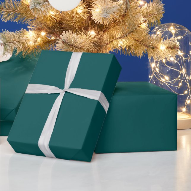 Papier Cadeau Sarcelle foncée couleur unie (Vacances)