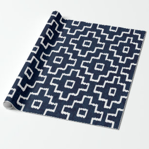 Papier Cadeau Sashiko sans soudure motif de teinture indigo avec