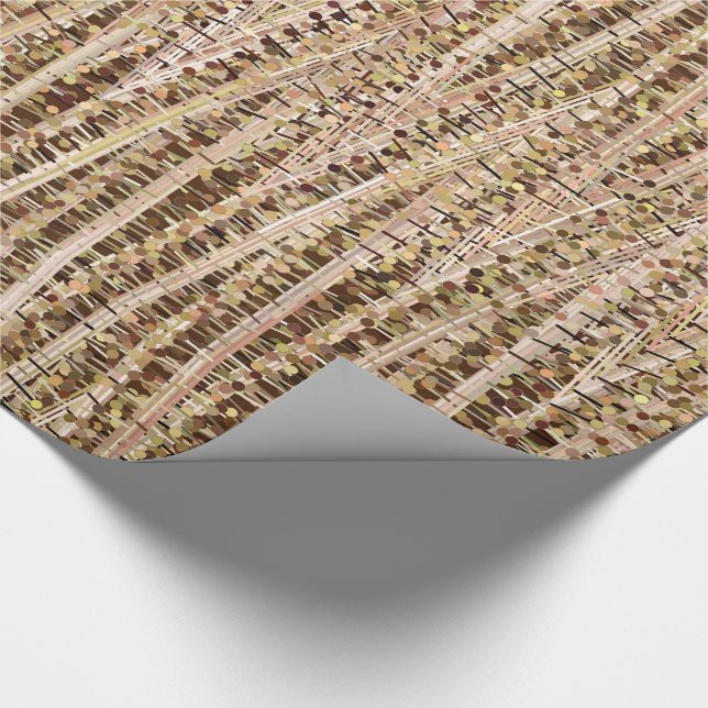 Papier Cadeau Satins et pointes Abstraits, Brown et beiges (Coin)
