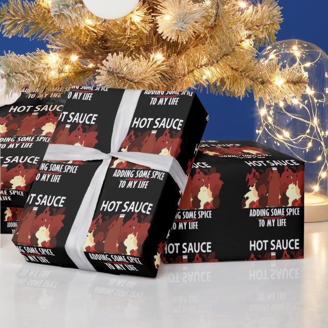 Papier Cadeau Sauce Piquante Ketchup Feu Piment Rouge (Vacances)