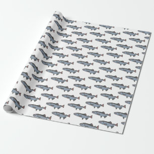Papier Cadeau Saumon Motif de natation PNW Pêche Poisson Cadeau