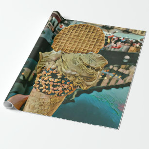 Papier Cadeau Saupoudrer de crème glacée au chocolat