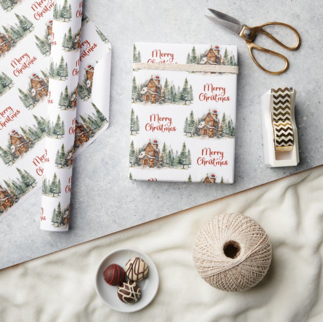 Papier Cadeau Sauvage de Warmish forêt de pins verdoyants (Artisanat)