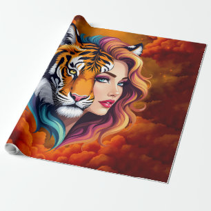 Papier Cadeau Sauvage intérieur – Déesse de l'esprit du tigre.
