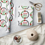 Papier Cadeau Sauvé par Sa Grace Christmas Wreath<br><div class="desc">Sauvé par Son Papier Grace Christmas Wreath Wrapping. Enveloppez-vous dans la chaleur de Son amour cette saison de Noël! Ce beau papier d'emballage présente un thème chrétien avec des vers bibliques sur la naissance de Jésus-Christ. La manière parfaite de montrer à vos proches que vous êtes sauvés par Sa grâce...</div>