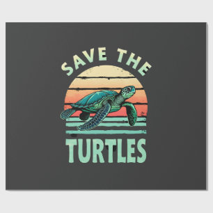 Papier Cadeau Sauver Les Tortues Animal Tortue Amateur D'animaux