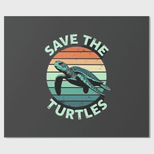 Papier Cadeau Sauver Les Tortues Animal Tortue Amateur D'animaux