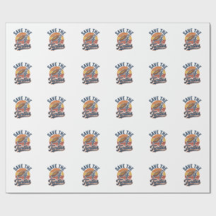 Papier Cadeau Sauver les tortues Design de T-Shirt de Tortue de