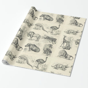Papier Cadeau Sauvez nos beaux animaux africains Extraordinaires
