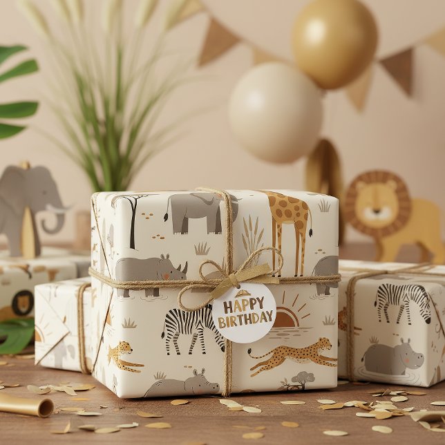 Papier Cadeau Savanna Sunrise Safari Pattern ID1259 (Créateur téléchargé)