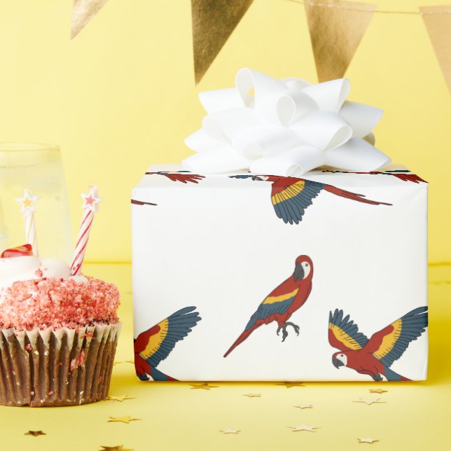 Papier Cadeau Scarlet Macaw (Fête d'anniversaire)
