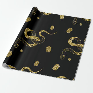 Papier Cadeau Scary Gold Black Snake Celestin Trick ou traiter