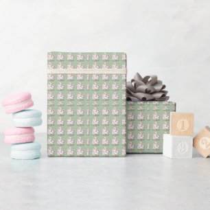 Papier Cadeau Scène de maison florale de cottage à l'oie