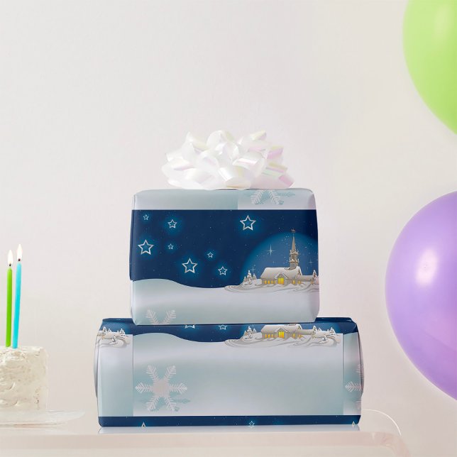 Papier Cadeau Scène d'hiver de Noël (Créateur téléchargé)