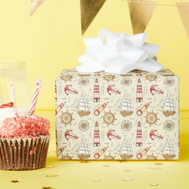 Papier Cadeau Scène Océanique (Fête d'anniversaire)