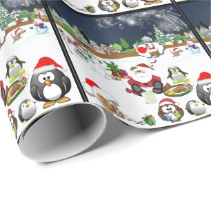 Papier Cadeau Scènes de Noël