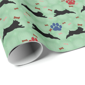 Papier Cadeau Schnauzer Leaping