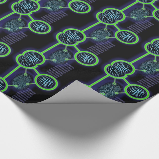 Papier Cadeau Science de l'identification des empreintes digital (Coin)