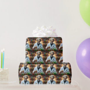 Papier Cadeau Scientifique Dans Un Laboratoire Mélangeant Des Po