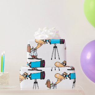 Papier Cadeau Scientifique en astronomie télescope Humour scient