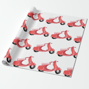 Papier Cadeau Scooter rouge