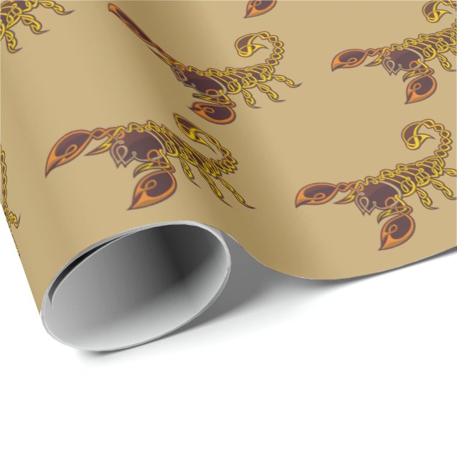 Papier Cadeau Scorpion de noeud celtique (Coin rond)