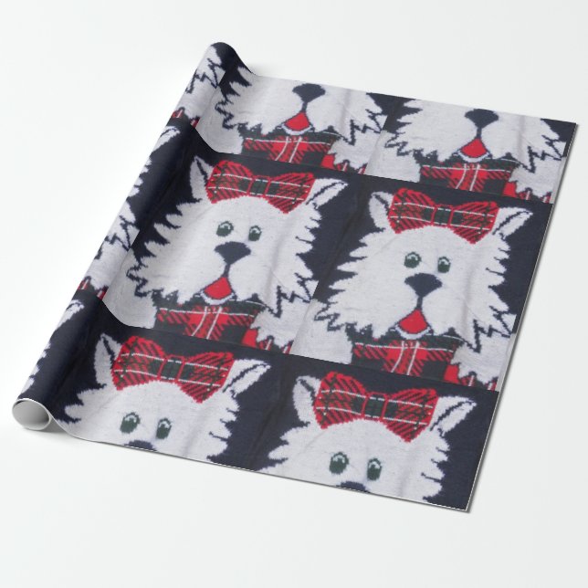 Papier Cadeau scottie scottish terrier chien papier d'emballage (Déroulé)