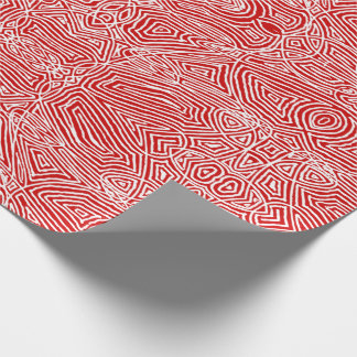 Papier Cadeau Scribbleempreintes rouges