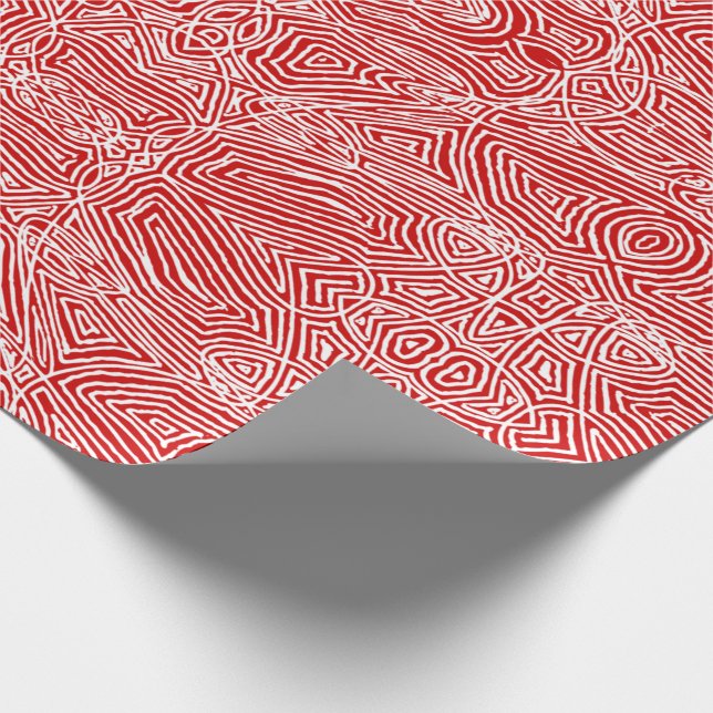 Papier Cadeau Scribbleempreintes rouges (Coin)