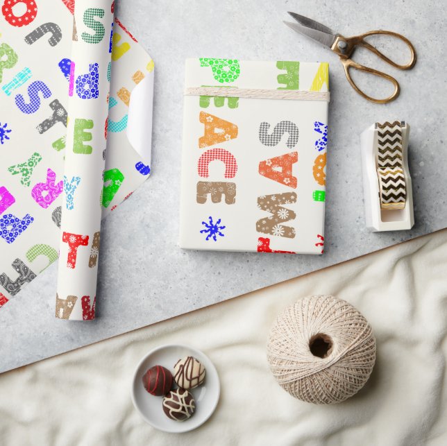 Papier Cadeau Script Joyeux Noël Fantaisiste (Artisanat)