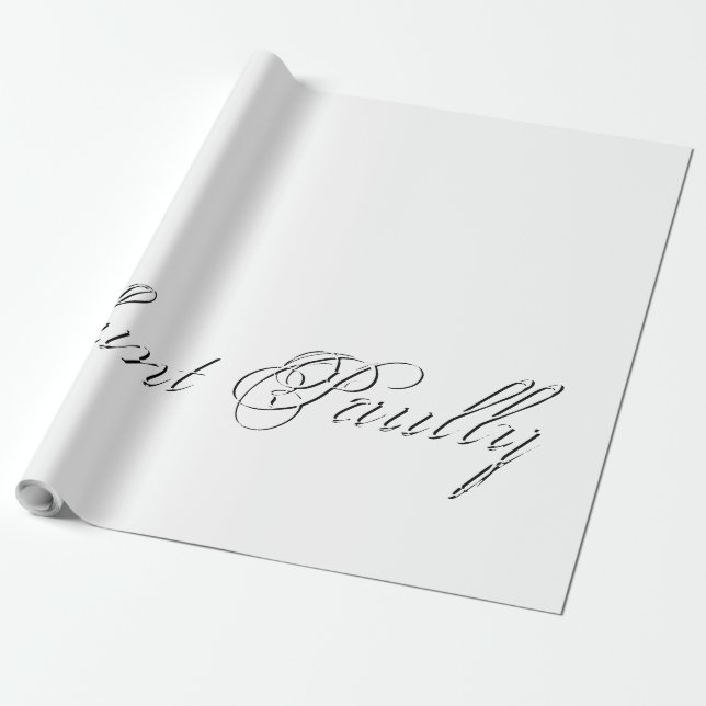 Papier Cadeau Script minimaliste Joli Monogramme 3d (Déroulé)