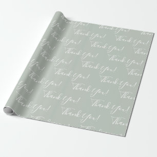 Papier Cadeau Script moderne Sage Merci Pastel