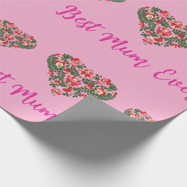 Papier Cadeau Script personnalisé "Meilleure Maman du Monde" (Coin)