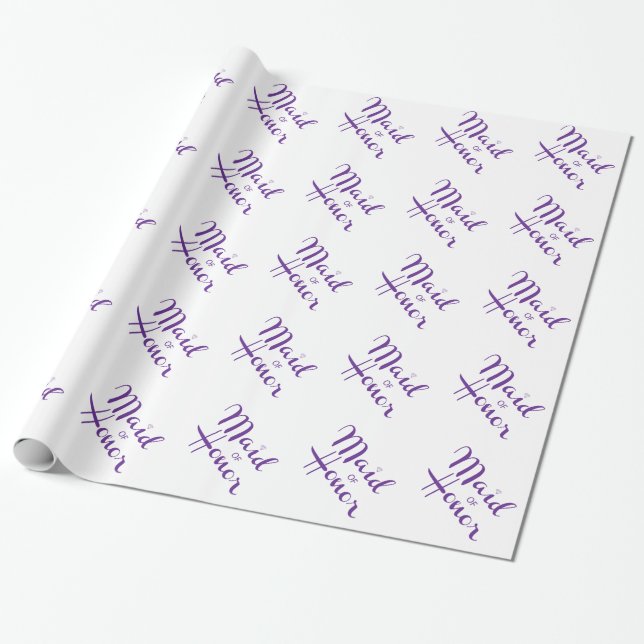 Papier Cadeau Script rétro de la servante d'honneur (Déroulé)