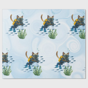 Papier Cadeau Scuba Cat sous l'eau