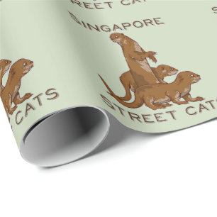 Papier Cadeau Sea Otter Singapore Street Cats