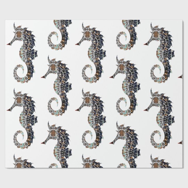 Papier Cadeau Seahorse (Plat)