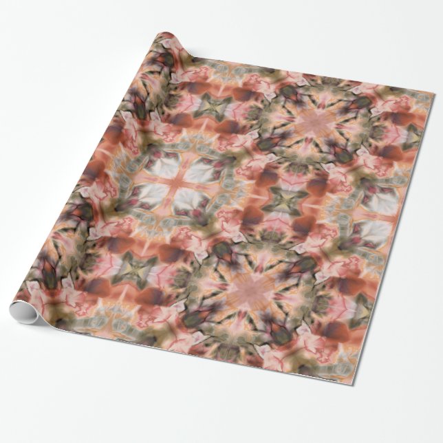 Papier Cadeau Seamless abstract ornamental brown decor kaleidosc (Déroulé)