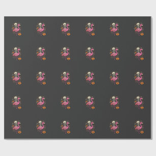 Papier Cadeau Seau de bonbons squelette de flamant rose d'Hallow