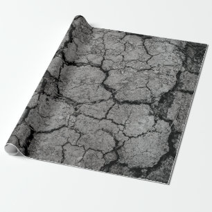 Papier Cadeau Sècheresse gris sol aride