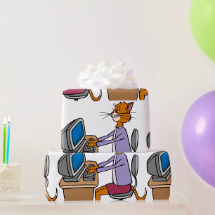 Papier Cadeau Secrétaire Cat