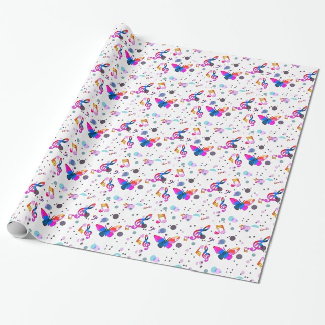 Papier Cadeau Section Trumpet Musique bleue (Déroulé)