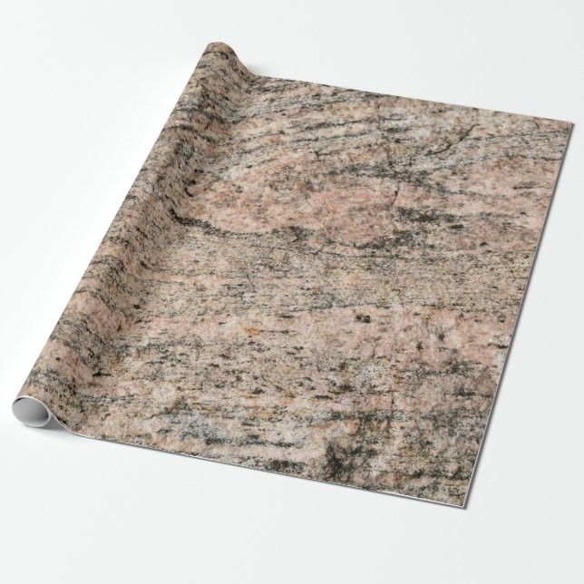 Papier Cadeau Sédiments roses et roches de granit noir (Déroulé)