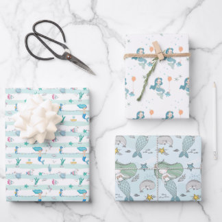 Papier cadeau Sélection de sirènes Trois