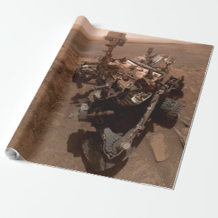 Papier Cadeau Selfie de Mars Curiosity paysage martien rouge