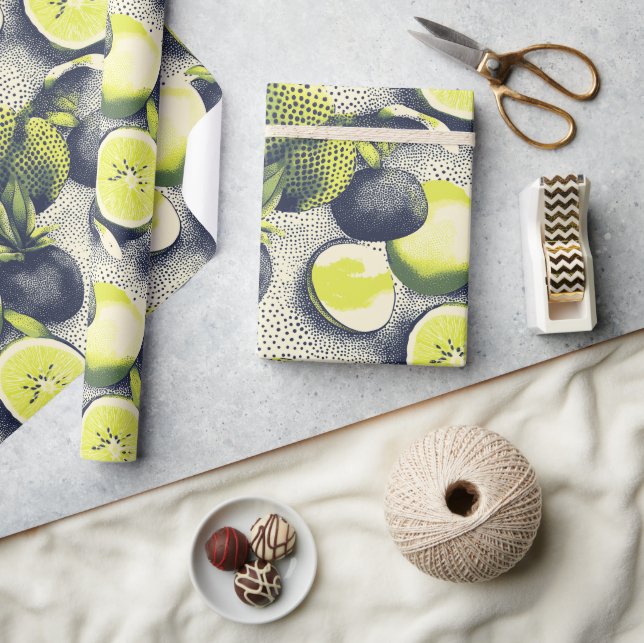 Papier Cadeau Semi-ton des fruits exotiques (Artisanat)
